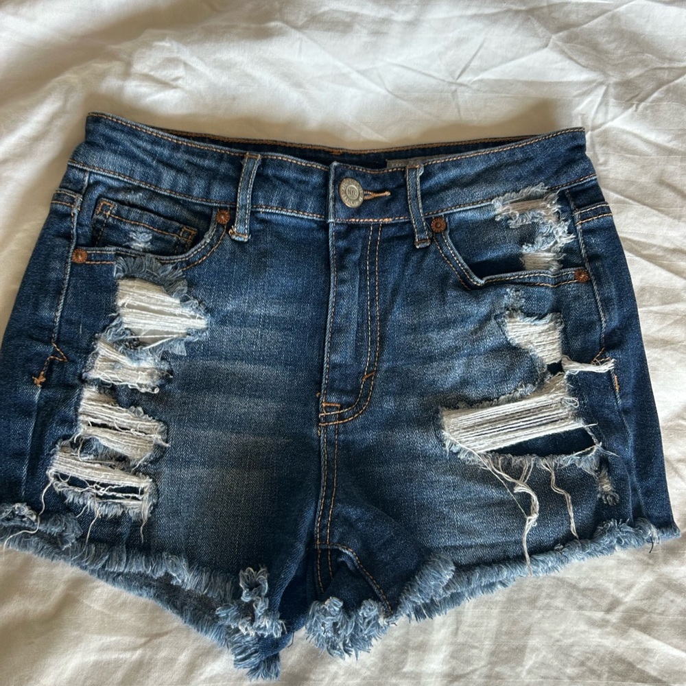Distressed Denim Shorts